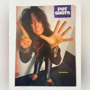 Vintage Rock pinup of Motley Crue’s Nikki Sixx